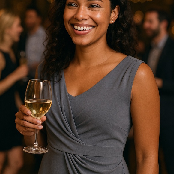 Jessica Simpson Ruched Draped Dress Size 12 – Formal/Cocktail - Picture 1 of 11